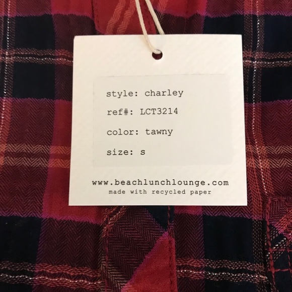 BeachLunchLounge Plaid Button-Up Top - Size S - Picture 5 of 9